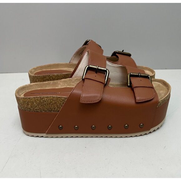 Free People Intentionally Blank Rule Breaker Flatform Sandals in Chesnut Women's - Picture 8 of 8